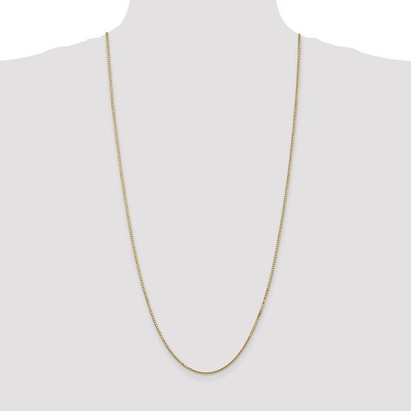 1.5mm 10k Yellow Gold Solid Box Chain Necklace, 30 Inch - Picture 2 of 8